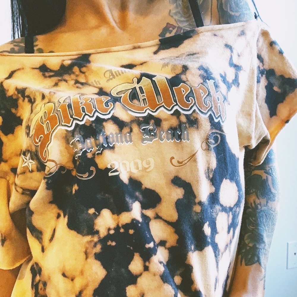 Restyled heavily bleached altered Bike Week crop